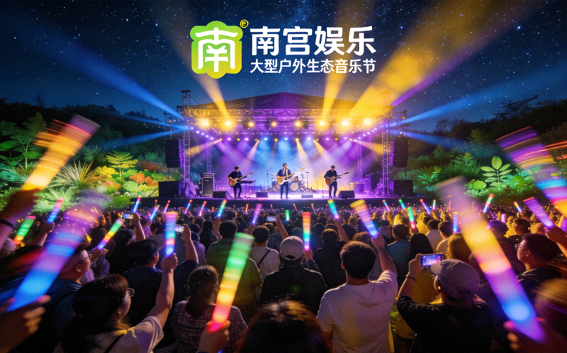南宫娱乐举办的大型户外生态音乐节演出现场与万人灯光交融
