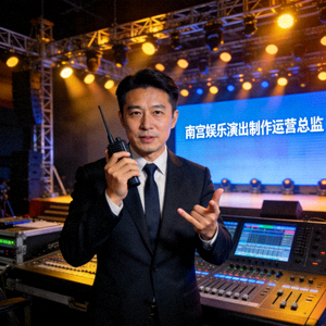 南宫娱乐制作运营总监现场技术调度指挥中控台与舞台工程师团队协作工作