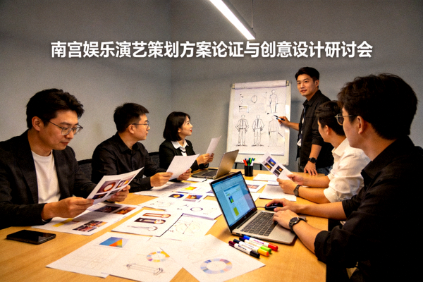 南宫娱乐策划总监与舞台导演团队正在进行方案细节论证